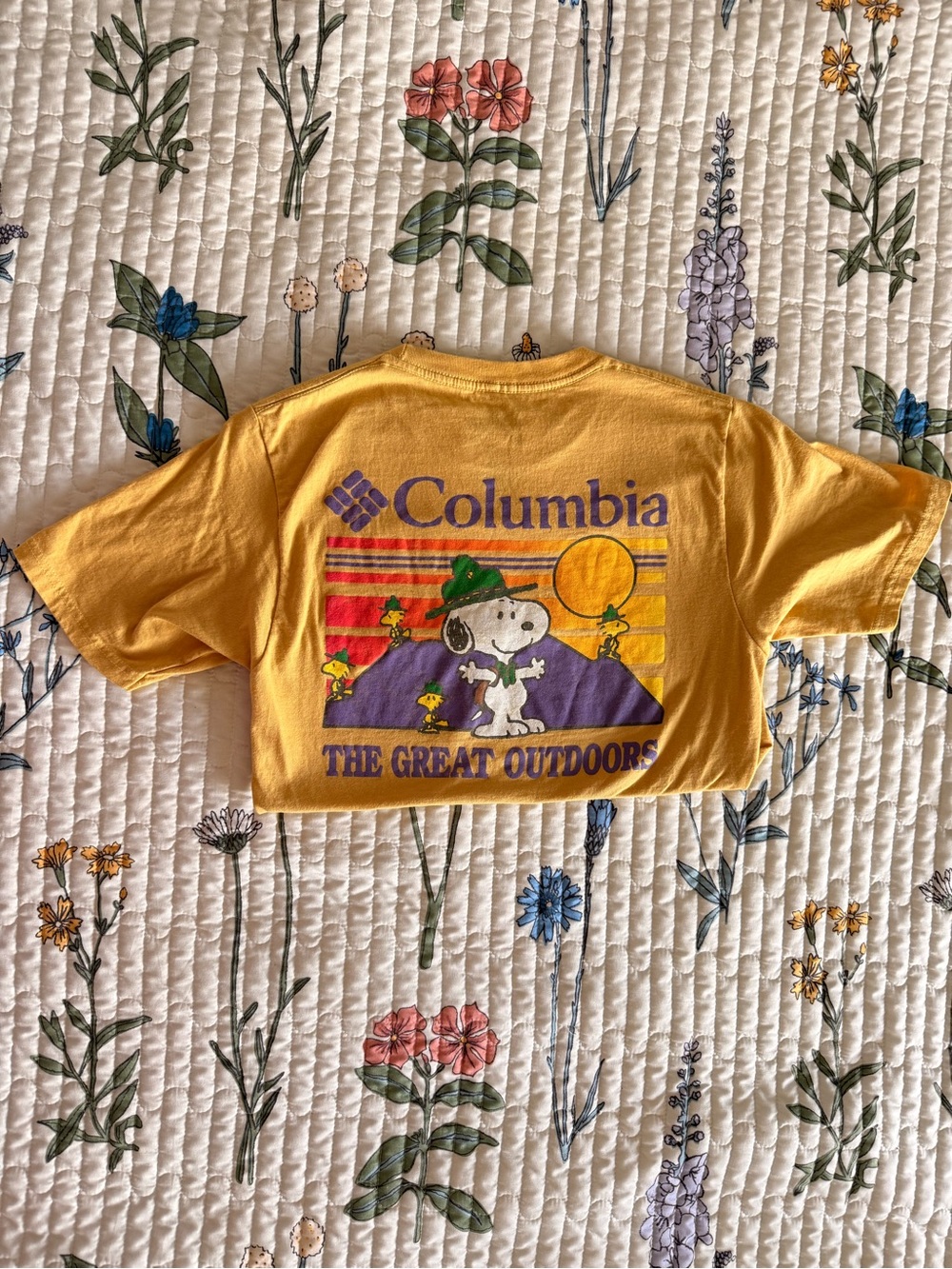 Columbia Yellow Snoopy 'The Great Outdoors' Graphic Tee